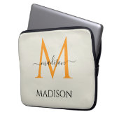 Personalisiertes Monogramm & Name Laptopschutzhülle (Vorderseite Links)