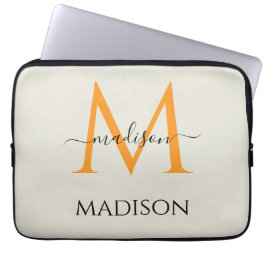 Personalisiertes Monogramm & Name Laptopschutzhülle