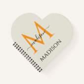 Personalisiertes Monogramm & Name Notizblock (Vorderseite)