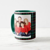 Personalisiertes Monogramm, Name und Foto Kariert Tasse (Vorderseite Links)