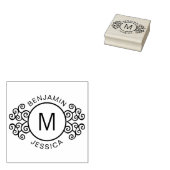 Personalisiertes Monogramm + Namen dekorativ Gummistempel (Stempel)
