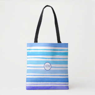 Personalisiertes Monogramm Nautilus Meereswellen Tasche