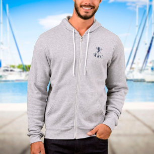 Personalisiertes Monogramm Nautisches Seepferdchen Hoodie