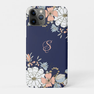 Personalisiertes Monogramm Navy Blink Pink Blue Fl Case-Mate iPhone Hülle