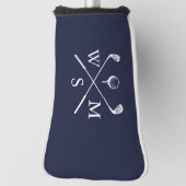 Personalisiertes Monogramm Navy Blue Golf Headcover (Rotieren 90)