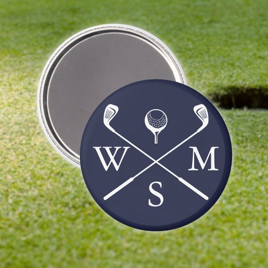 Personalisiertes Monogramm Navy Blue Magnet