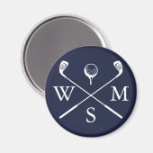 Personalisiertes Monogramm Navy Blue Magnet (Vorderseite/Rückseite)