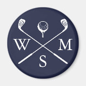Personalisiertes Monogramm Navy Blue Magnet (Vorne)