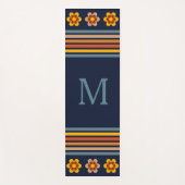 Personalisiertes Monogramm Navy Blue Retro Yogamatte (Vorderseite)