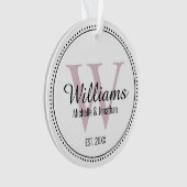 Personalisiertes Monogramm Neuroblau-Rosa-Acryl Ornament (Vorderseite)