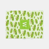 Personalisiertes Monogramm Niedliches Green Tree F Fleecedecke (Vorderseite (Horizontal))