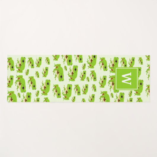 Personalisiertes Monogramm Niedliches Green Tree F Yogamatte (Vorderseite (Horizontal))