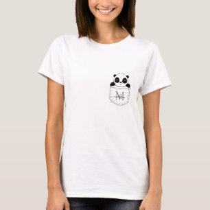 Personalisiertes Monogramm Niedliches Panda in der T-Shirt