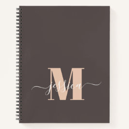 Personalisiertes Monogramm-Notebook in Braun und B Notizblock