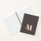 Personalisiertes Monogramm-Notebook in Braun und B Notizblock (Innenseite)