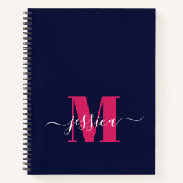 Personalisiertes Monogramm-Notebook mit Navy und H Notizblock