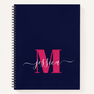 Personalisiertes Monogramm-Notebook mit Navy und H Notizblock