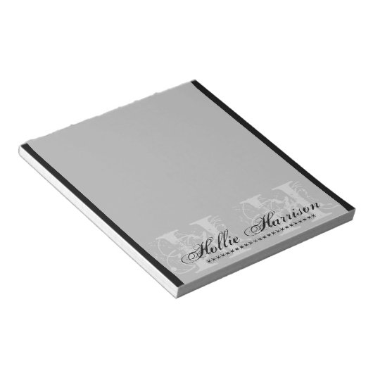 Personalisiertes Monogramm: Notepad Notizblock (angewinkelt)