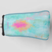 Personalisiertes Monogramm Ocean Joyride Blau Türk Golf Headcover (Vorderseite)