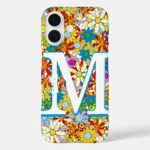 Personalisiertes Monogramm oder Blumenmuster iPhone 16 Hülle