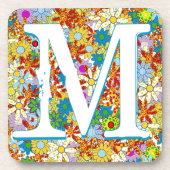 Personalisiertes Monogramm oder Blumenmuster Getränkeuntersetzer (Vorderseite)