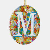 Personalisiertes Monogramm oder Blumenmuster Keramik Ornament (Rechts)