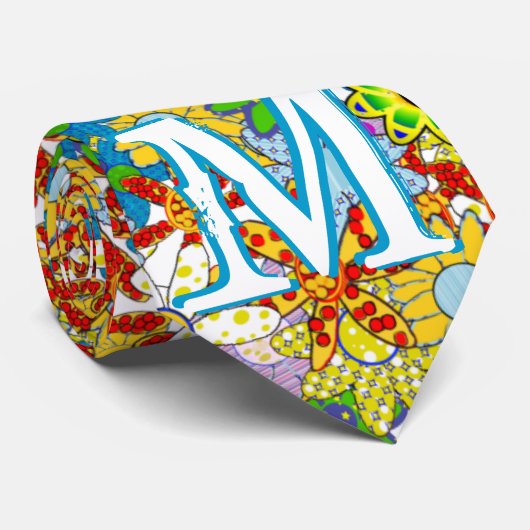 Personalisiertes Monogramm oder Blumenmuster Krawatte (Gerollt)