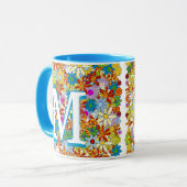 Personalisiertes Monogramm oder Blumenmuster Tasse (Vorderseite Links)