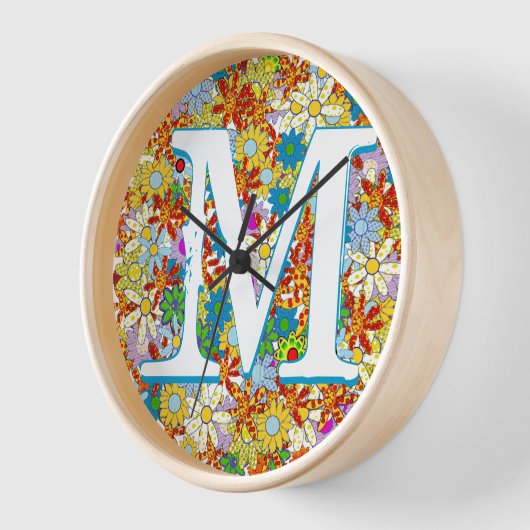 Personalisiertes Monogramm oder Blumenmuster Uhr (Winkel)