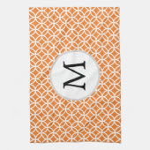 Personalisiertes Monogramm Orange-Doppelringe Handtuch (Vertikal)