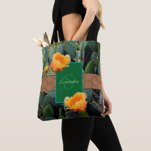 Personalisiertes Monogramm Orange Kaktusfeige 2 Tasche