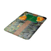Personalisiertes Monogramm Orange Prickly Pear Cac Badematte (Schrägansicht)