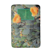 Personalisiertes Monogramm Orange Prickly Pear Cac Badematte (Vorderseite Vertikal)