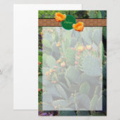 Personalisiertes Monogramm Orange Prickly Pear Cac Briefpapier (Vorne/Hinten)