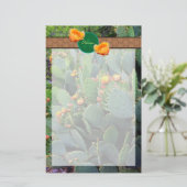 Personalisiertes Monogramm Orange Prickly Pear Cac Briefpapier (Stehend Vorderseite)