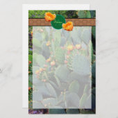 Personalisiertes Monogramm Orange Prickly Pear Cac Briefpapier (Vorne/Hinten)