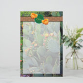 Personalisiertes Monogramm Orange Prickly Pear Cac Briefpapier (Stehend Vorderseite)