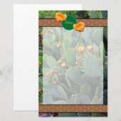 Personalisiertes Monogramm Orange Prickly Pear Cac Briefpapier (Vorne/Hinten)