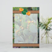 Personalisiertes Monogramm Orange Prickly Pear Cac Briefpapier (Stehend Vorderseite)