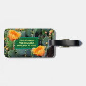 Personalisiertes Monogramm Orange Prickly Pear Cac Gepäckanhänger (Rückseite horizontal)