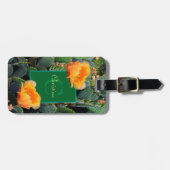 Personalisiertes Monogramm Orange Prickly Pear Cac Gepäckanhänger (Vorderseite horizontal)