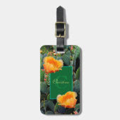 Personalisiertes Monogramm Orange Prickly Pear Cac Gepäckanhänger (Vorderseite vertikal)
