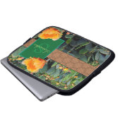 Personalisiertes Monogramm Orange Prickly Pear Cac Laptopschutzhülle (Vorne Knopf)