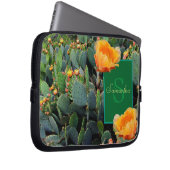 Personalisiertes Monogramm Orange Prickly Pear Cac Laptopschutzhülle (Vorne Rechts)