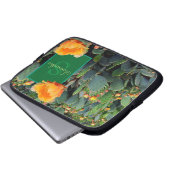 Personalisiertes Monogramm Orange Prickly Pear Cac Laptopschutzhülle (Vorne Knopf)