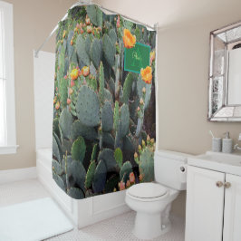 Personalisiertes Monogramm-orange stachelige Duschvorhang