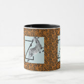 Personalisiertes monogramm orangefarbenes Zebrastr Tasse (Zentrum)