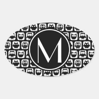Personalisiertes Monogramm Ovaler Aufkleber