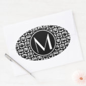 Personalisiertes Monogramm Ovaler Aufkleber (Umschlag)