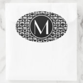 Personalisiertes Monogramm Ovaler Aufkleber (Tasche)